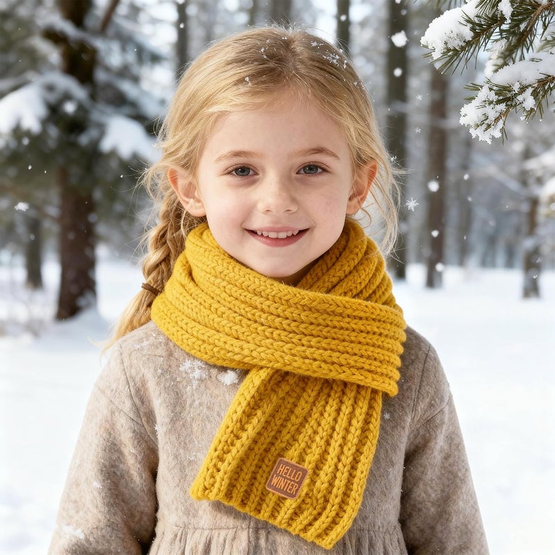 Hello Winter Kids Scarf Winter Neck Warmer Toddler Neck Scarf Girls Thick Scarves Boys Warm Neck Warp 2-12 Years - Image 5